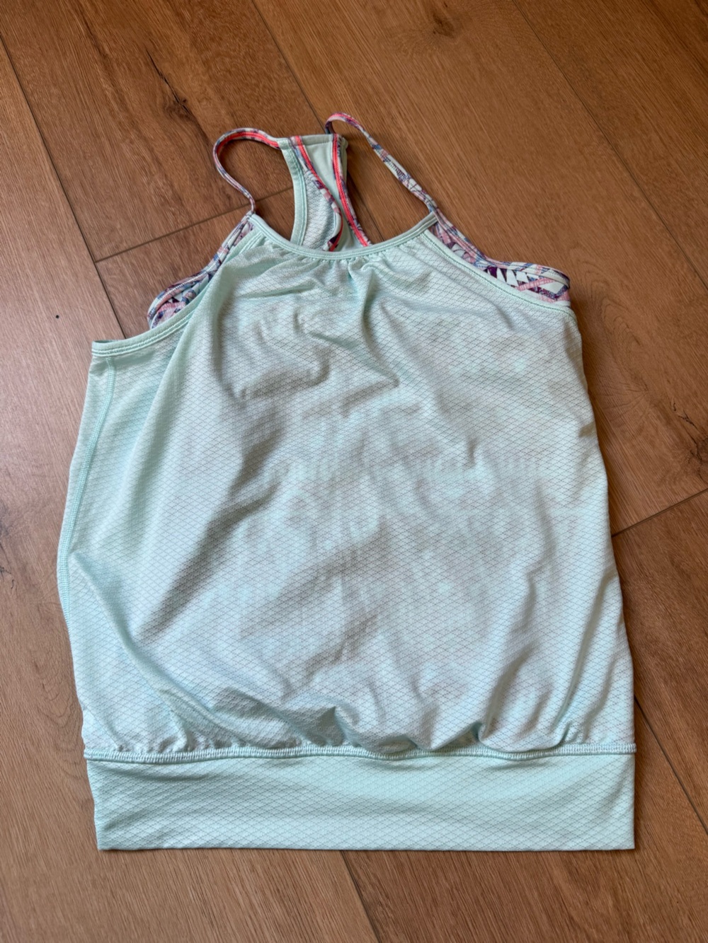 Ivivva Mint Green Racerback Tank with Patterned Straps size 12